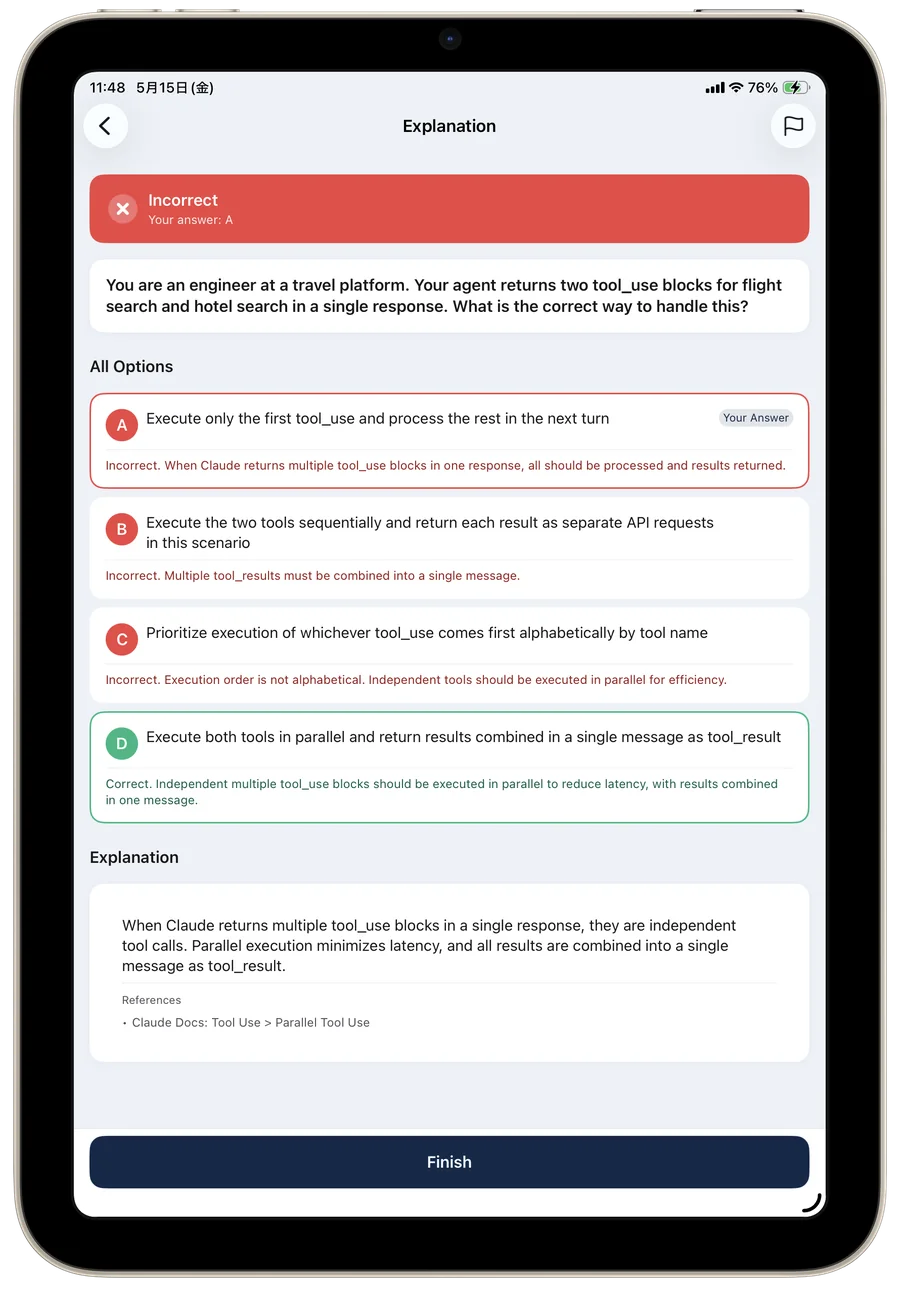 CCA Foundations explanation screen in English